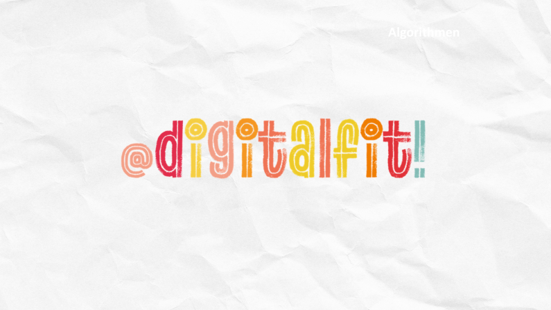 Logo des Projektes "@digitalfit!" auf geknittertem Papier